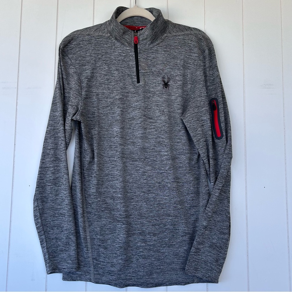 Spyder‎ Brand Men’s Active Performance 1/4 Zip Long Sleeves Gray